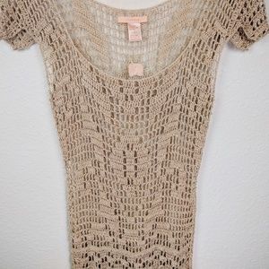 Forever 21  crochet cover up dress with fringe